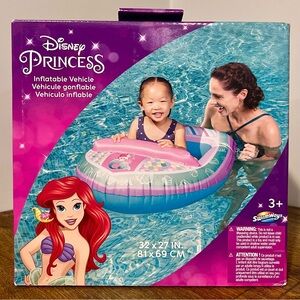 NIB SwimWays Disney Princess Ariel Inflatable Water Boat Vehicle Float